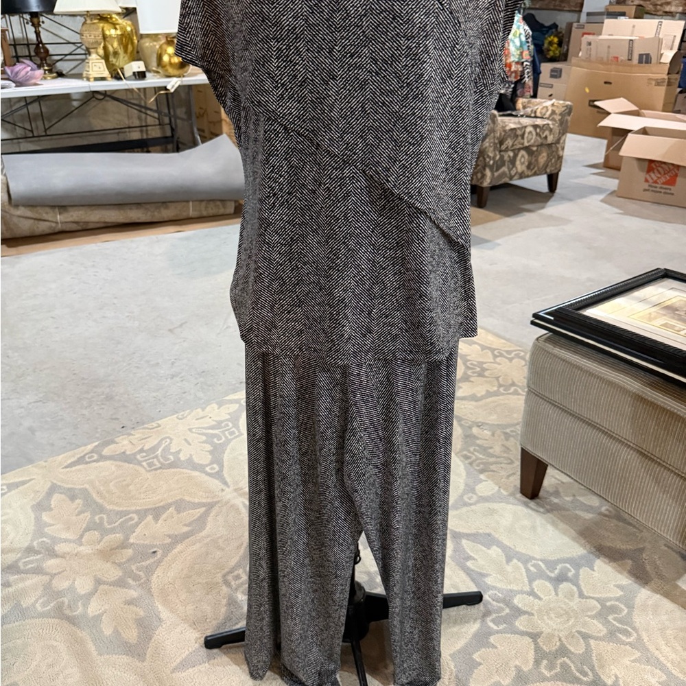 CLARA SUNWOO Charcoal Herringbone Jumpsuit